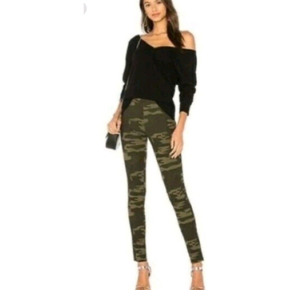 Anthropologie x Sanctuary Olive Green Green Mid Rise Camouflage point Leggings L